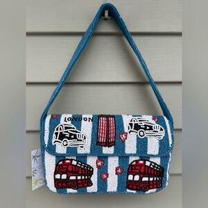 Stripped London Beaded Shoulder Bag